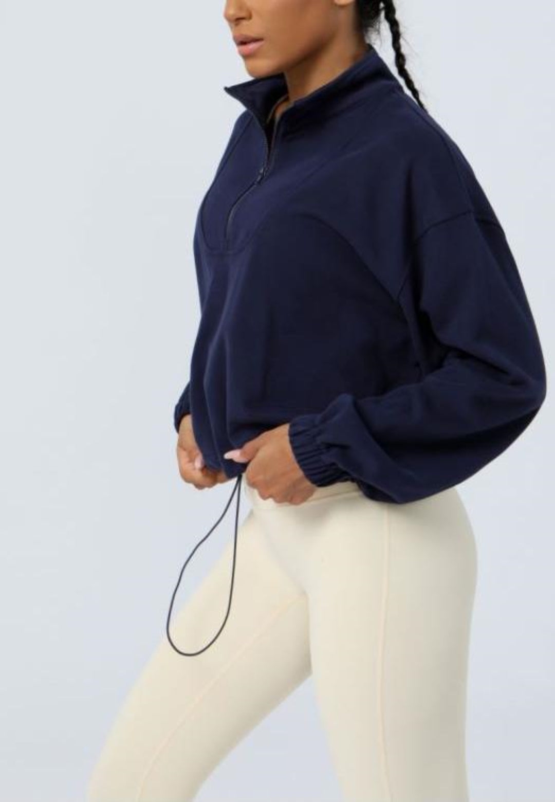 Chaqueta deportiva informal de manga larga holgada con cremallera