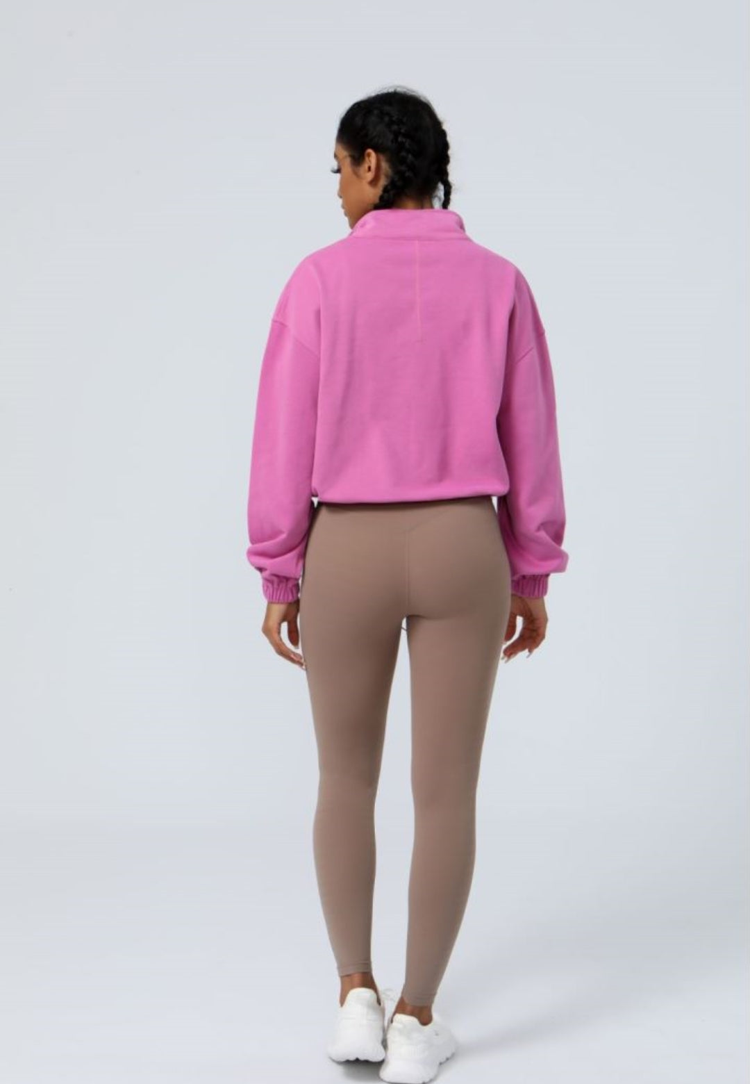 Chaqueta deportiva informal de manga larga holgada con cremallera