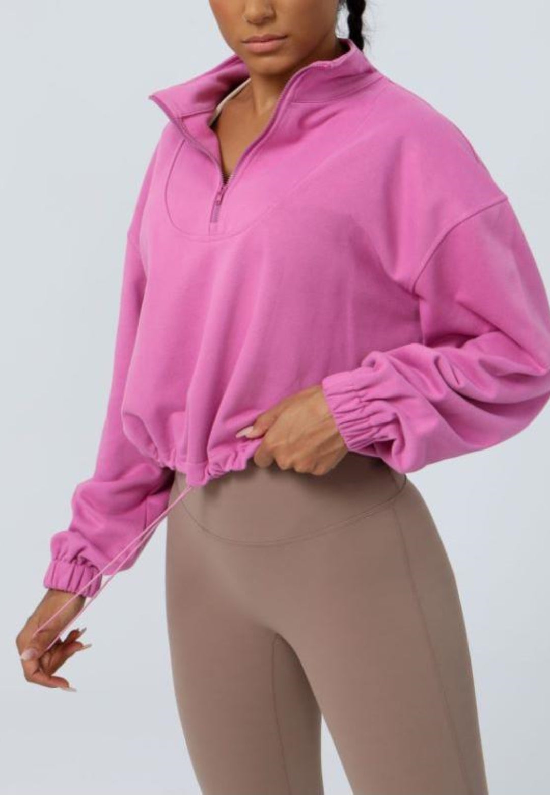 Chaqueta deportiva informal de manga larga holgada con cremallera