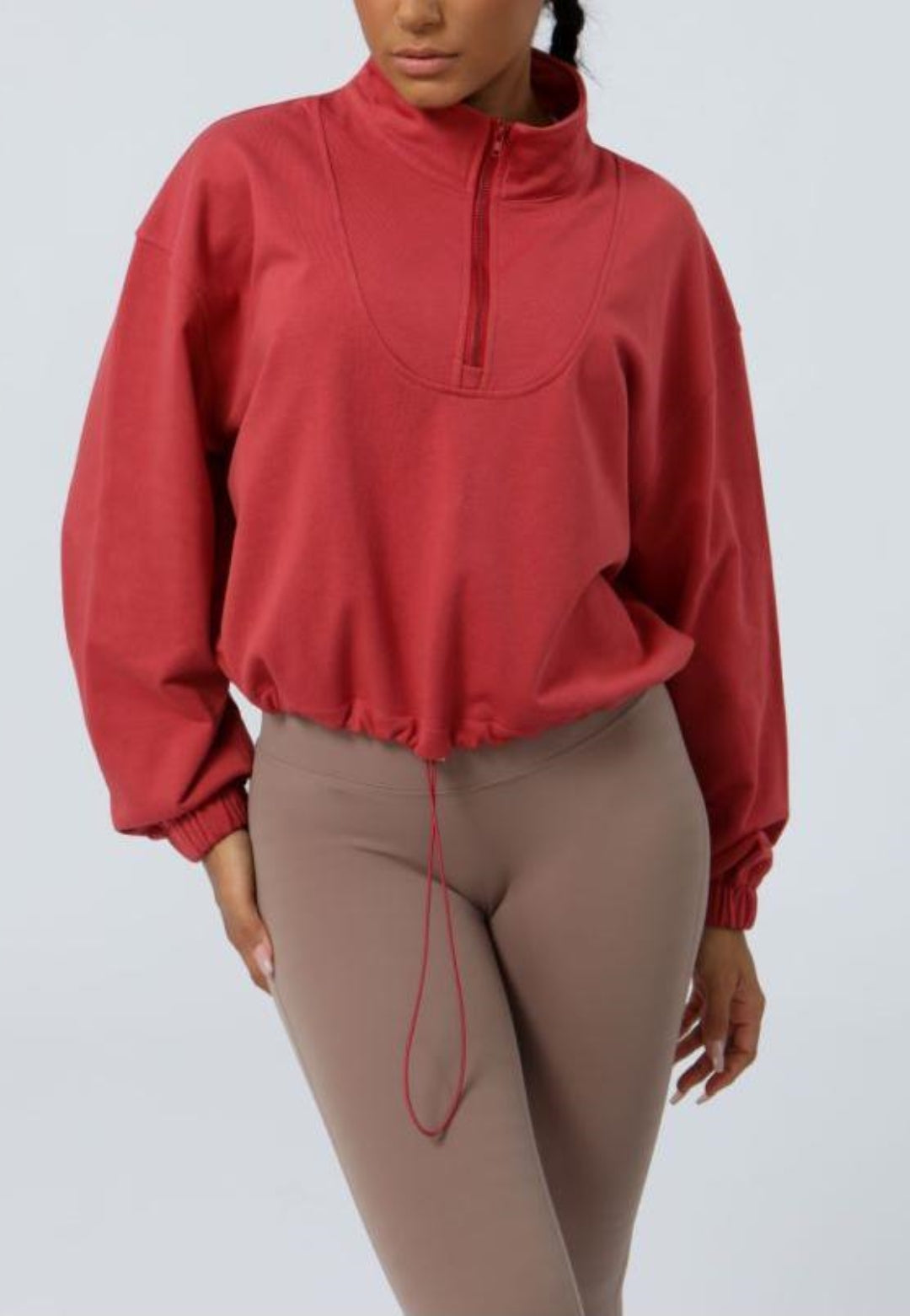 Chaqueta deportiva informal de manga larga holgada con cremallera