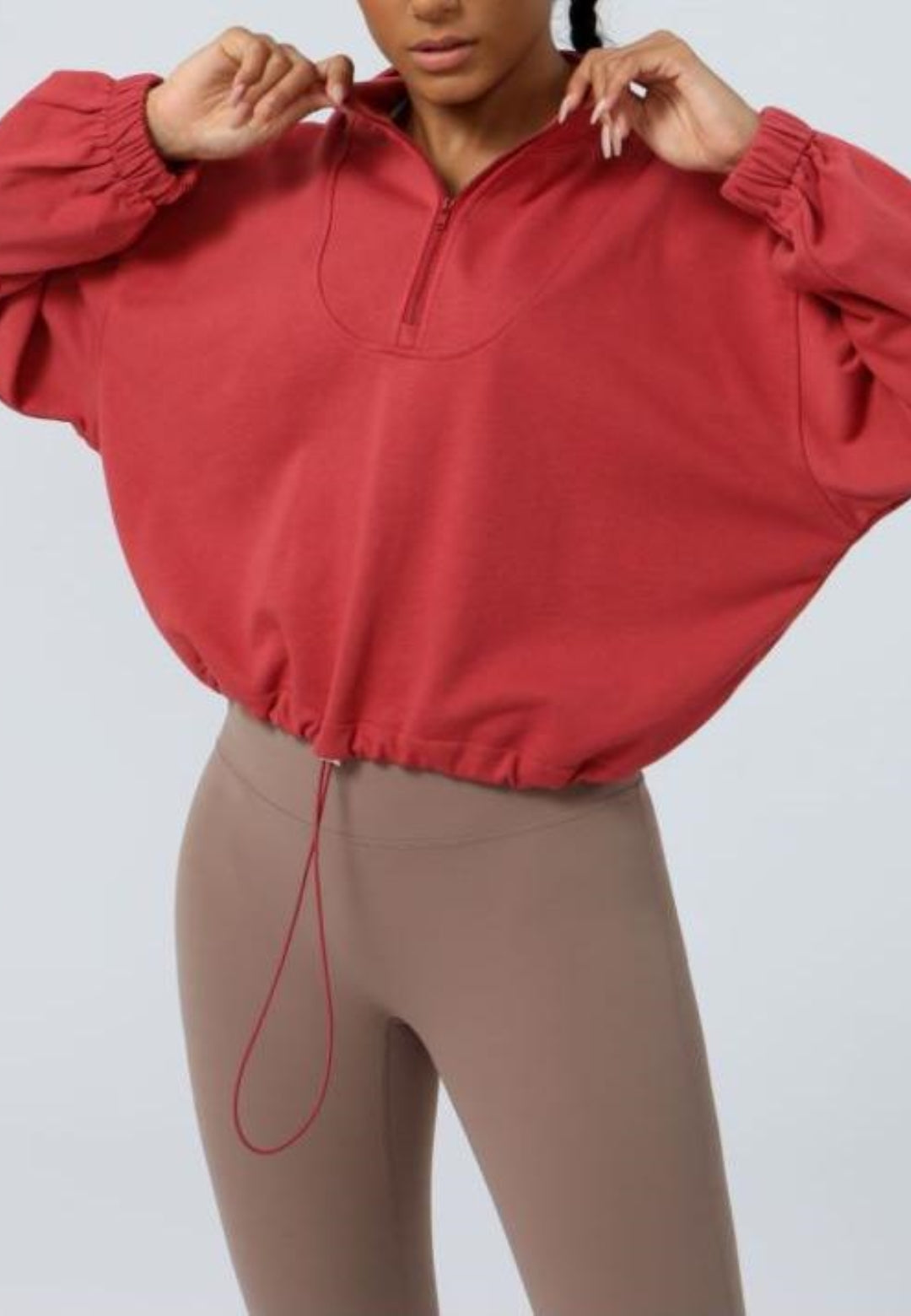 Chaqueta deportiva informal de manga larga holgada con cremallera