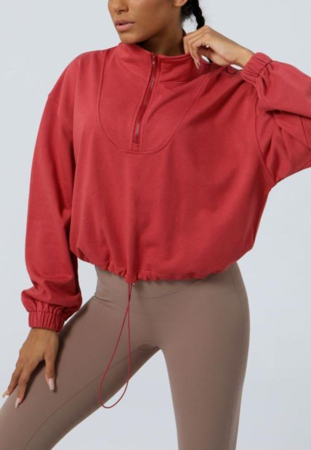 Chaqueta deportiva informal de manga larga holgada con cremallera