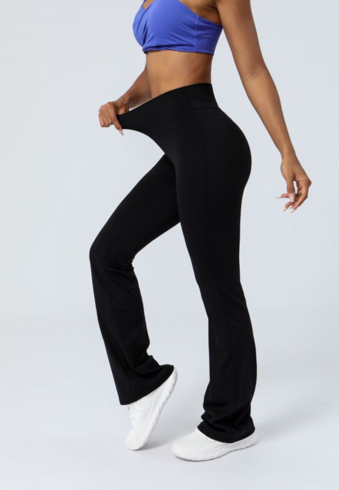 Pantalones deportivos ajustados de cintura alta y acampanados para fitness