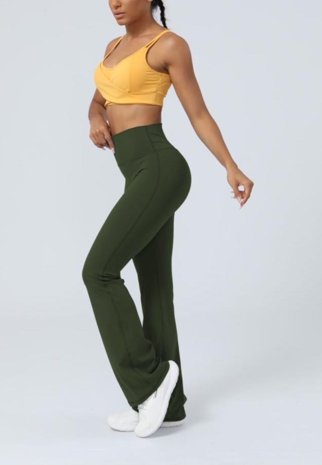 Pantalones deportivos ajustados de cintura alta y acampanados para fitness