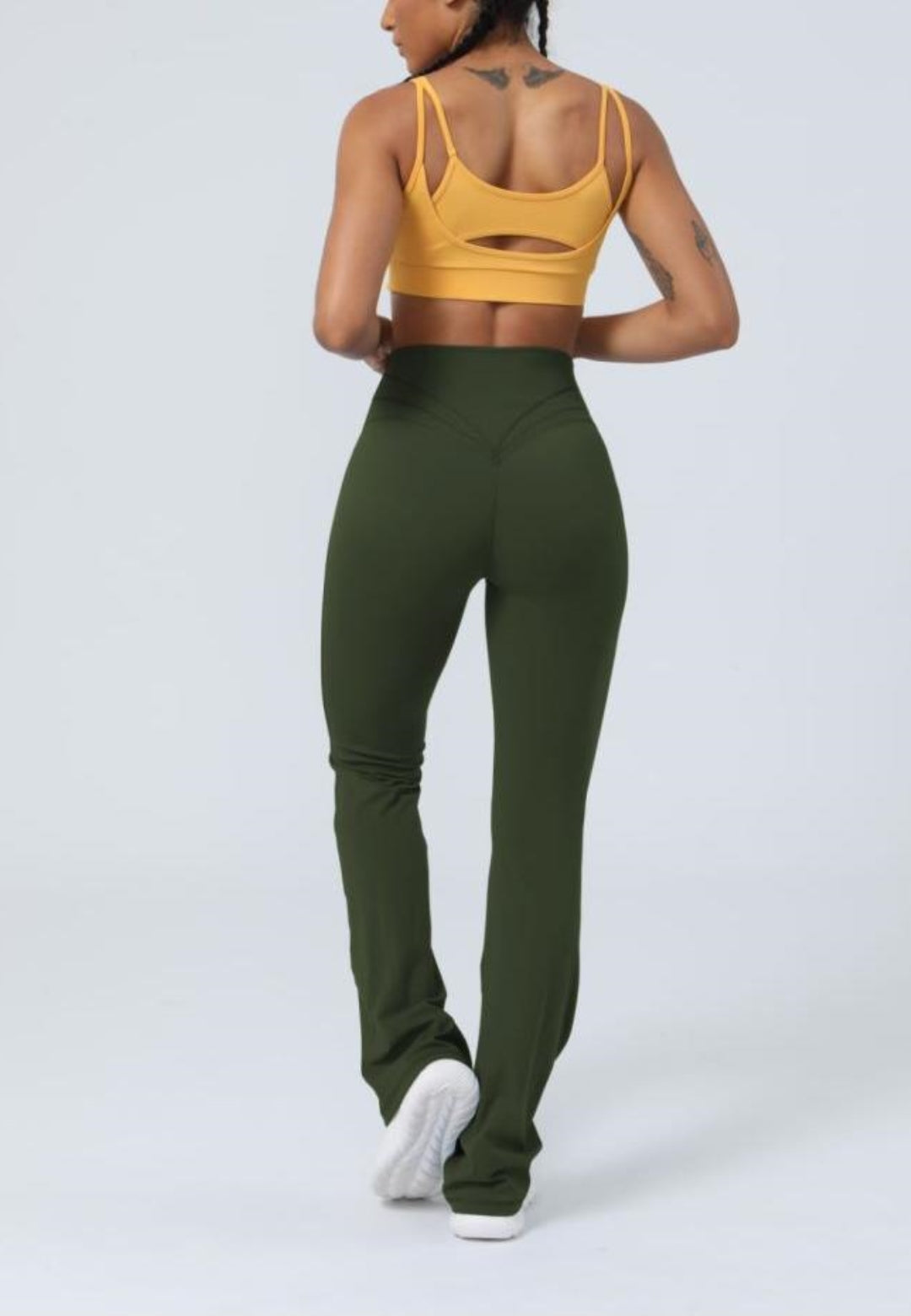 Pantalones deportivos ajustados de cintura alta y acampanados para fitness