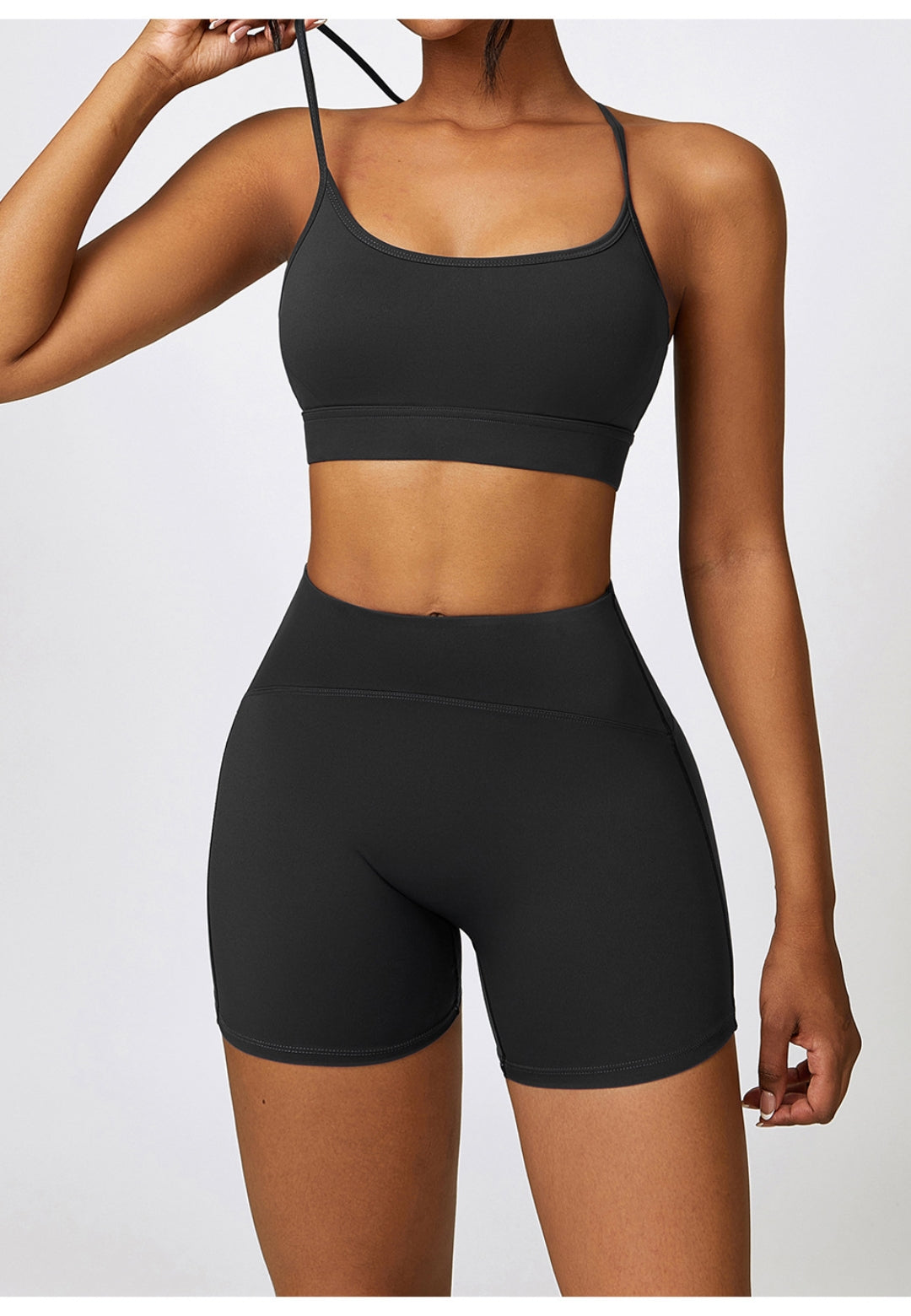 Sujetador deportivo con espalda en Y de color liso