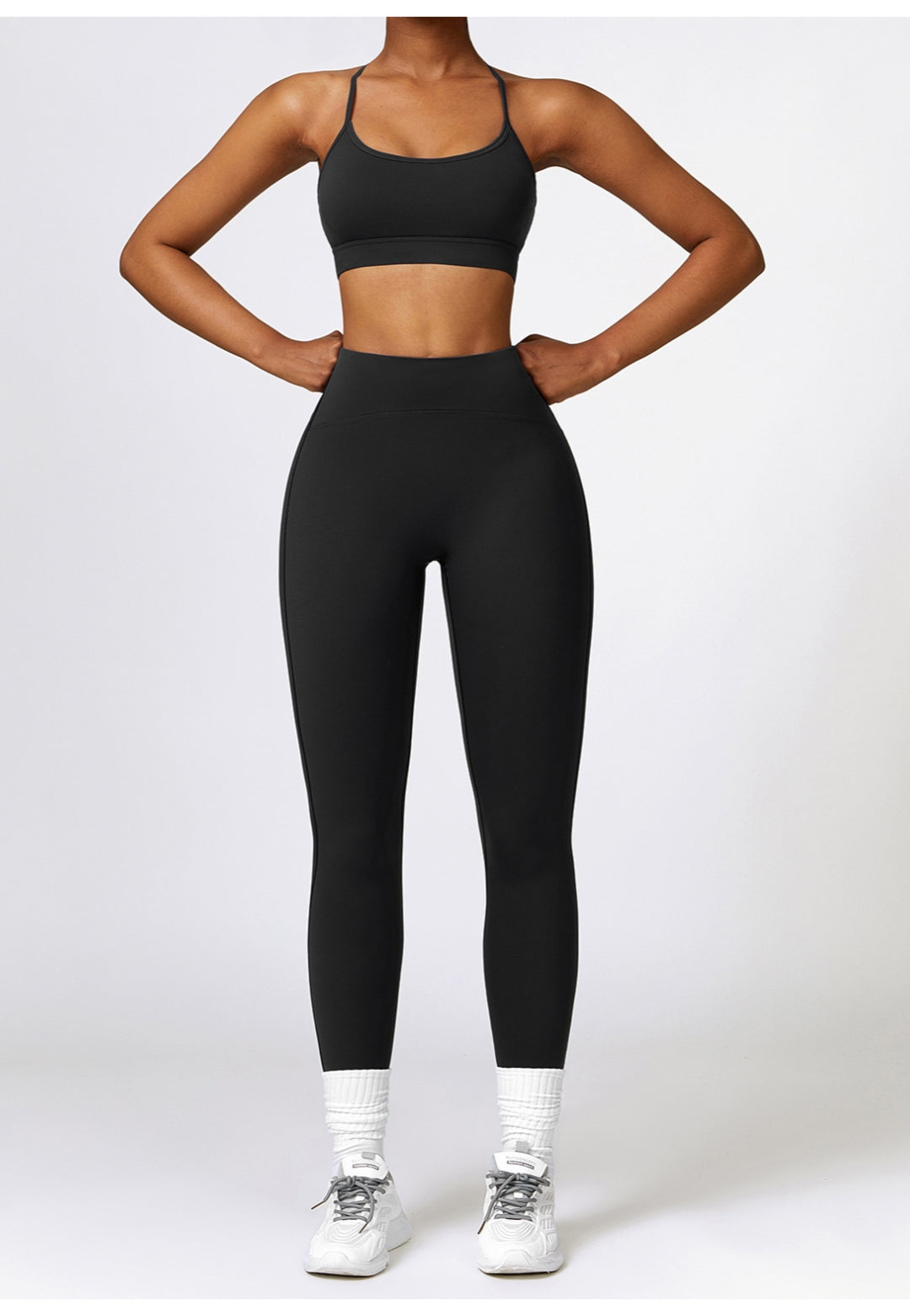 Sujetador deportivo con espalda en Y de color liso