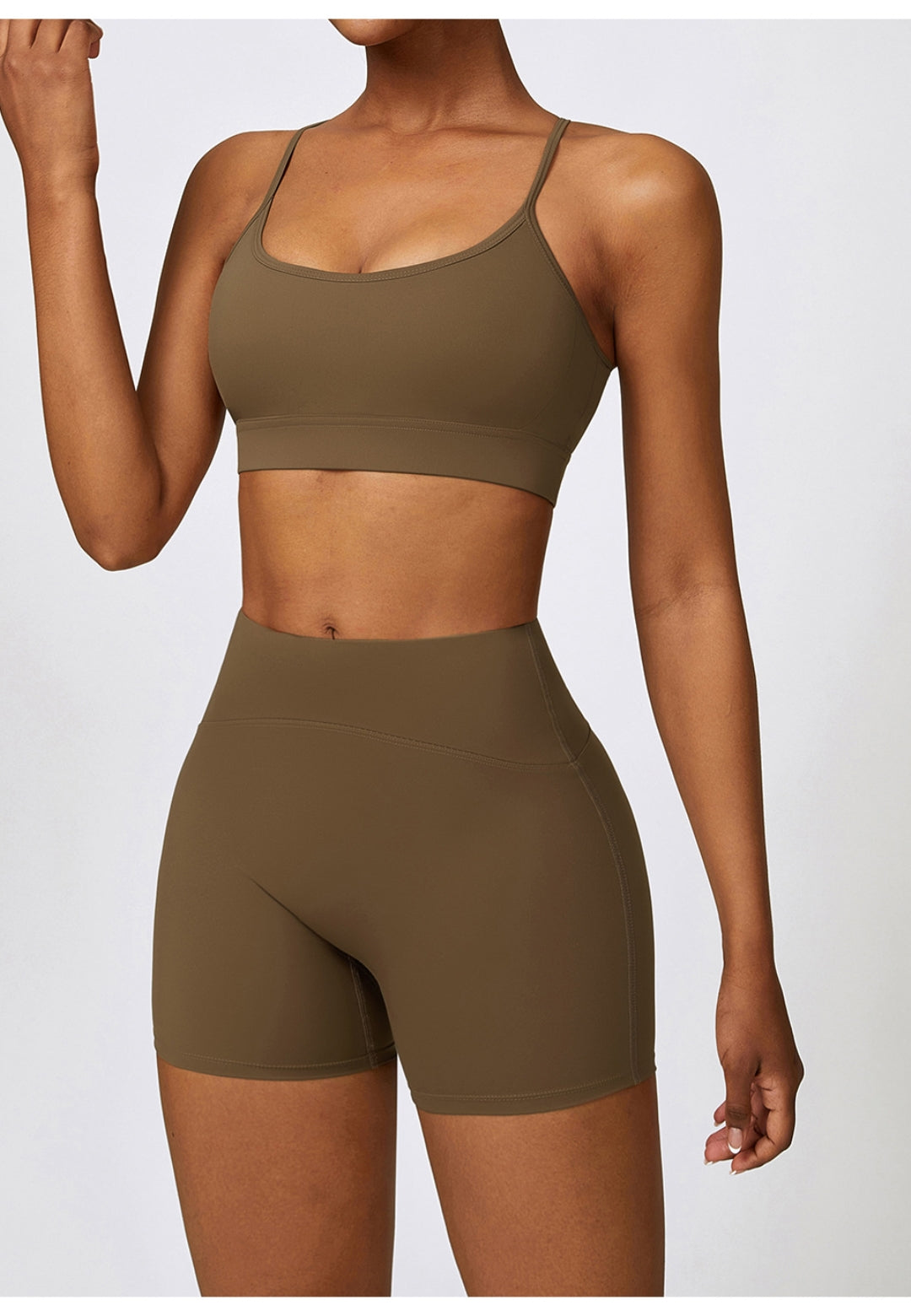 Sujetador deportivo con espalda en Y de color liso