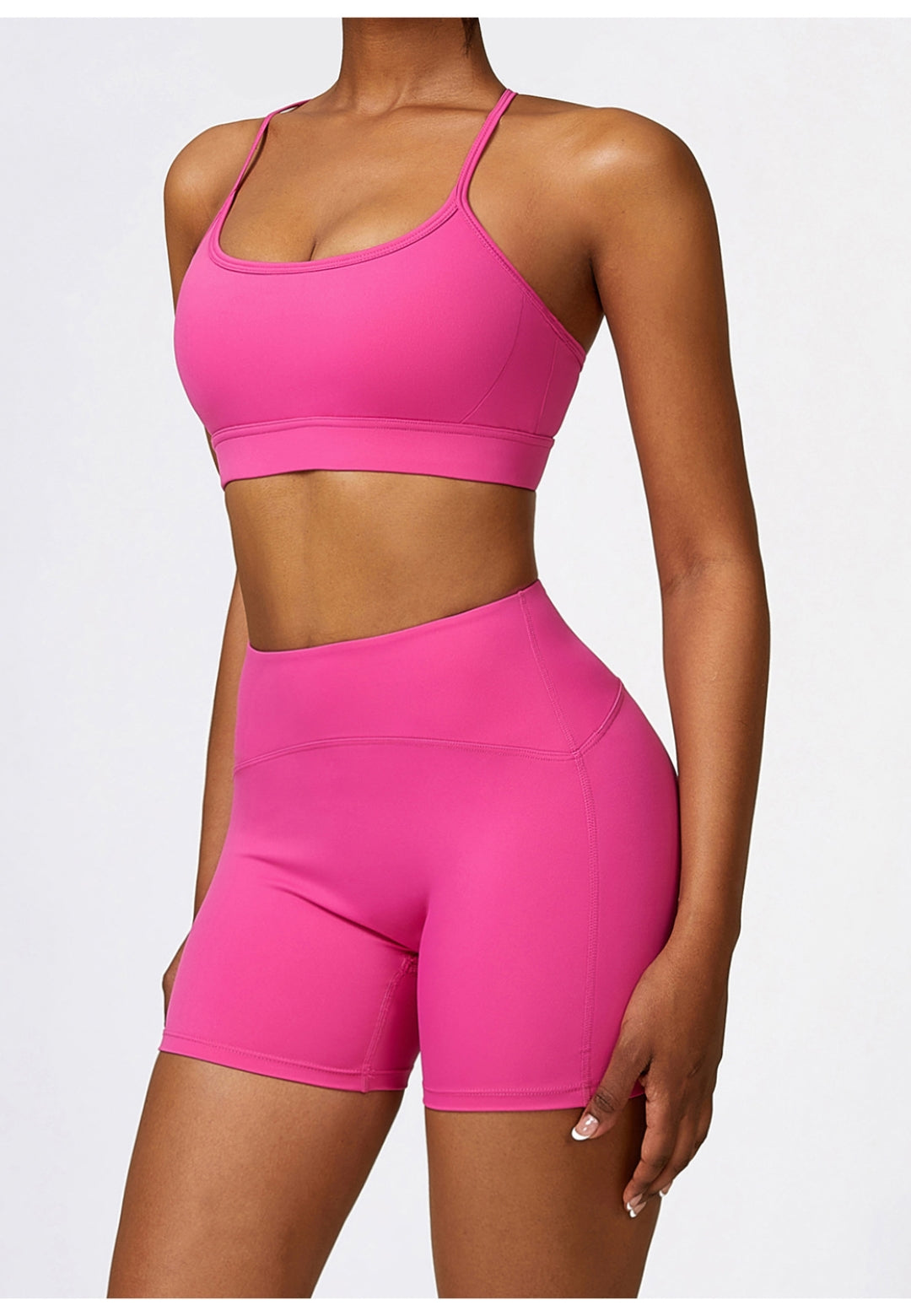 Sujetador deportivo con espalda en Y de color liso