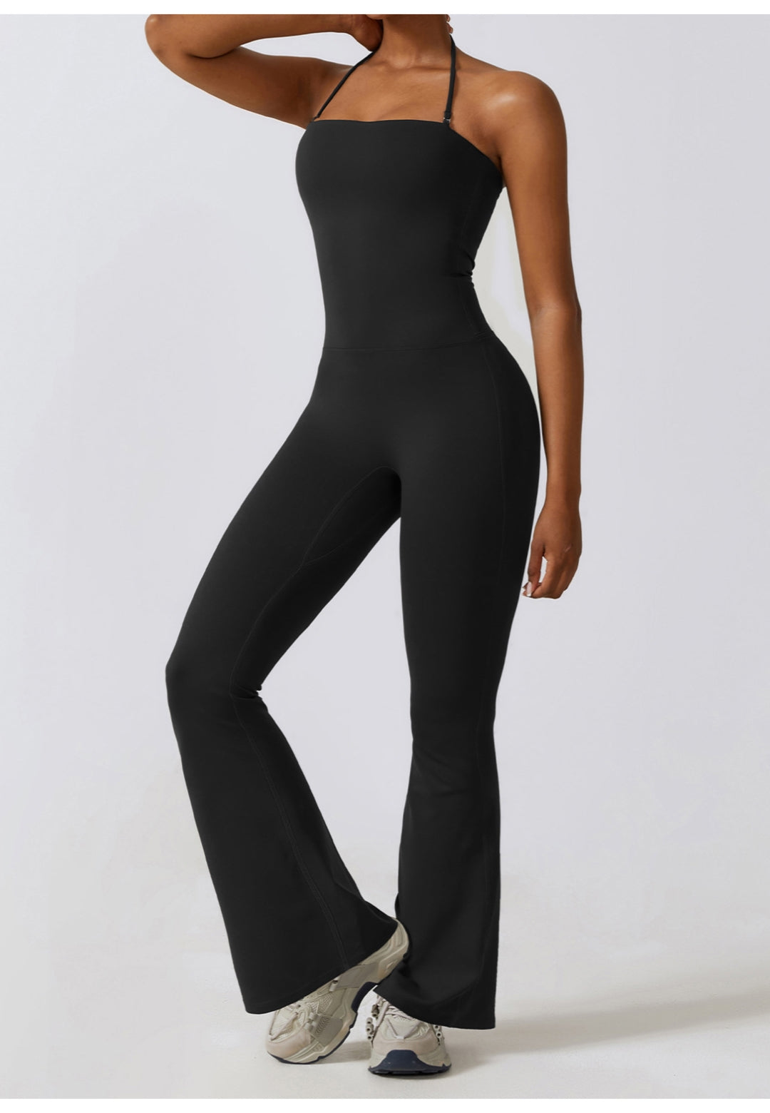 Leggings acampanados con cintura alta y fruncidos