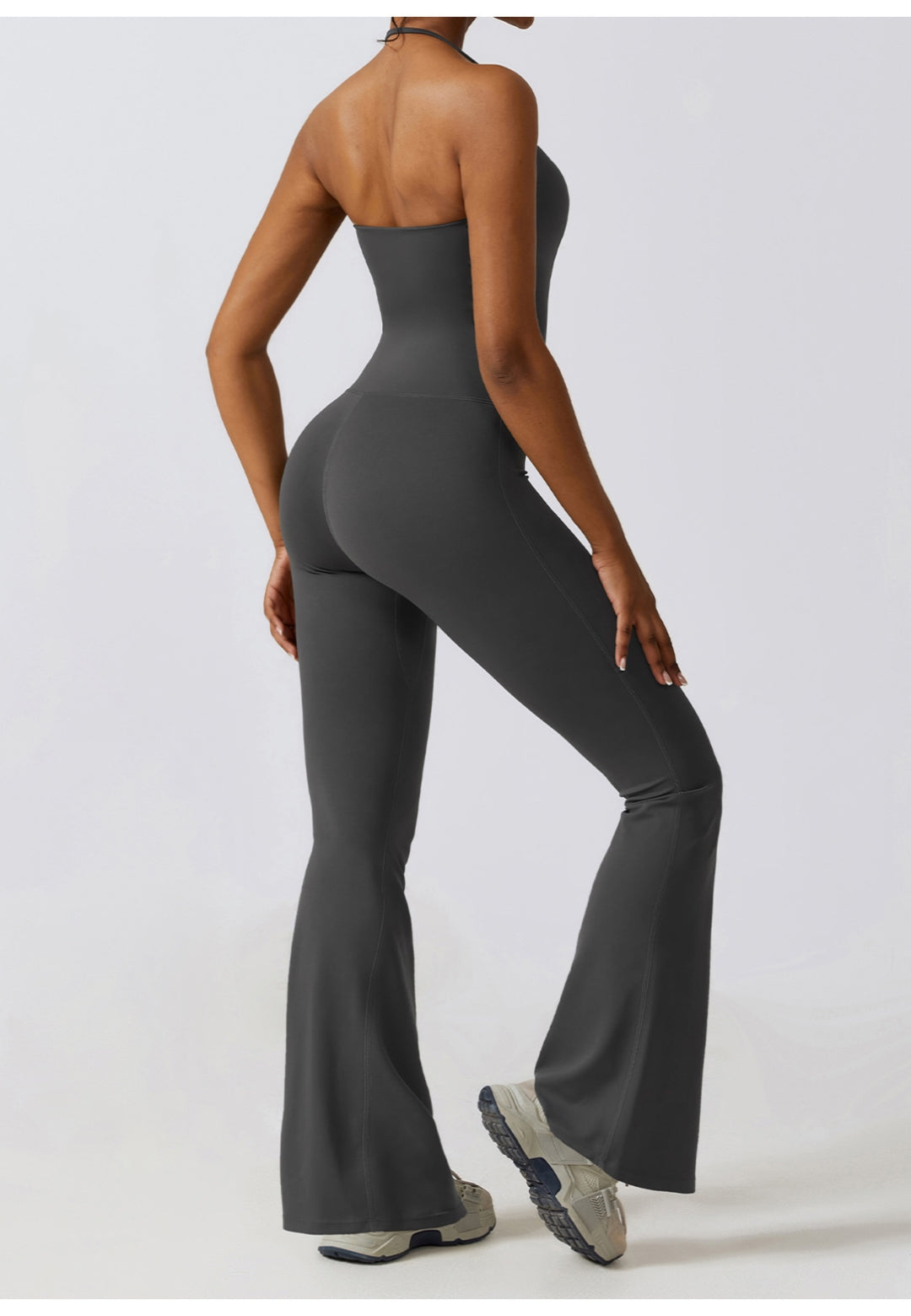 Leggings acampanados con cintura alta y fruncidos