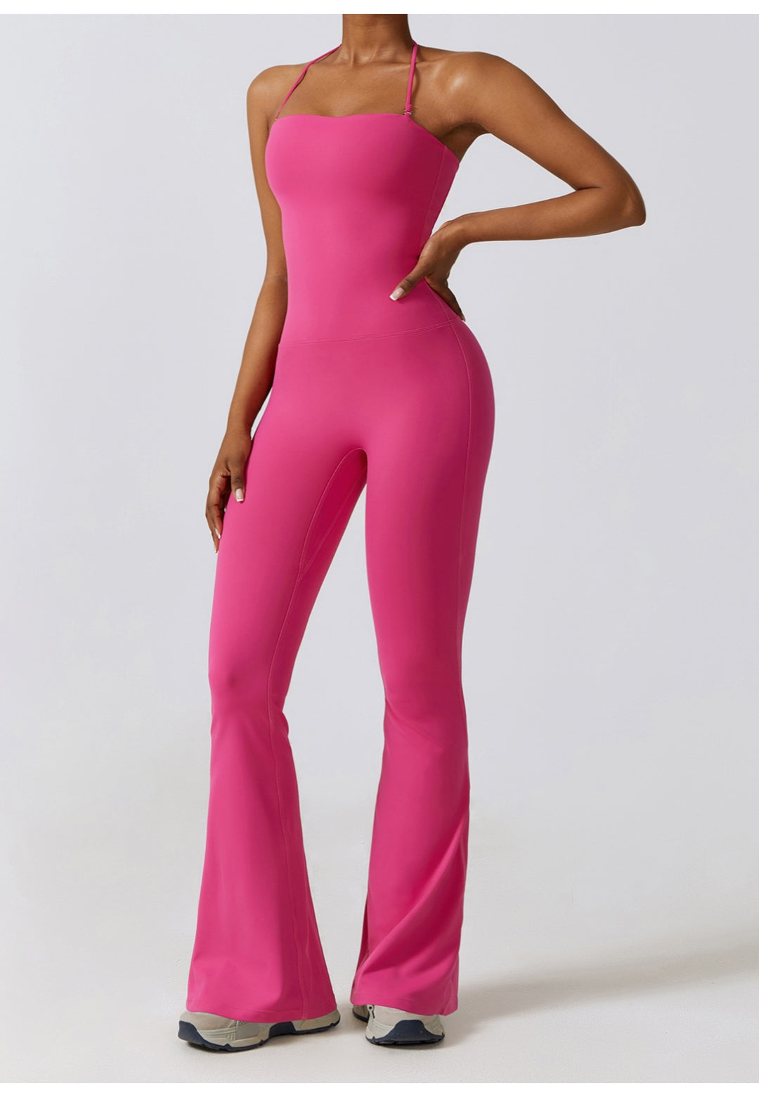 Leggings acampanados con cintura alta y fruncidos