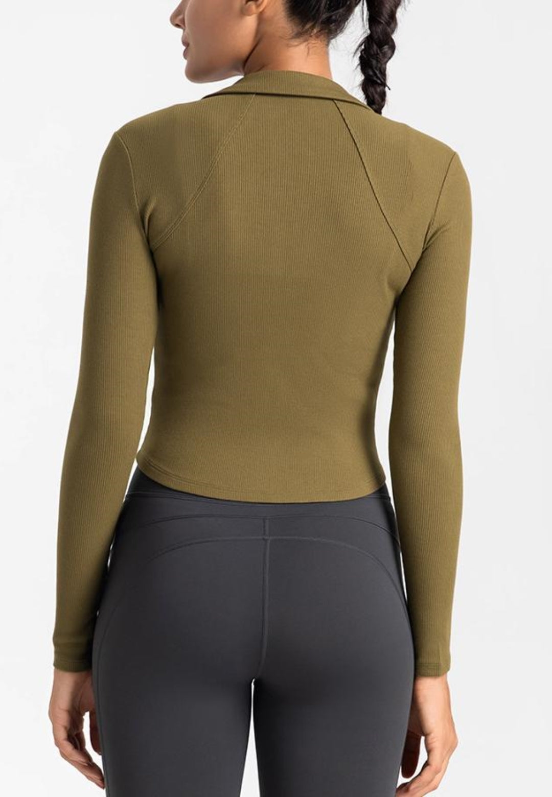 Chaqueta deportiva con cuello y dobladillo curvo