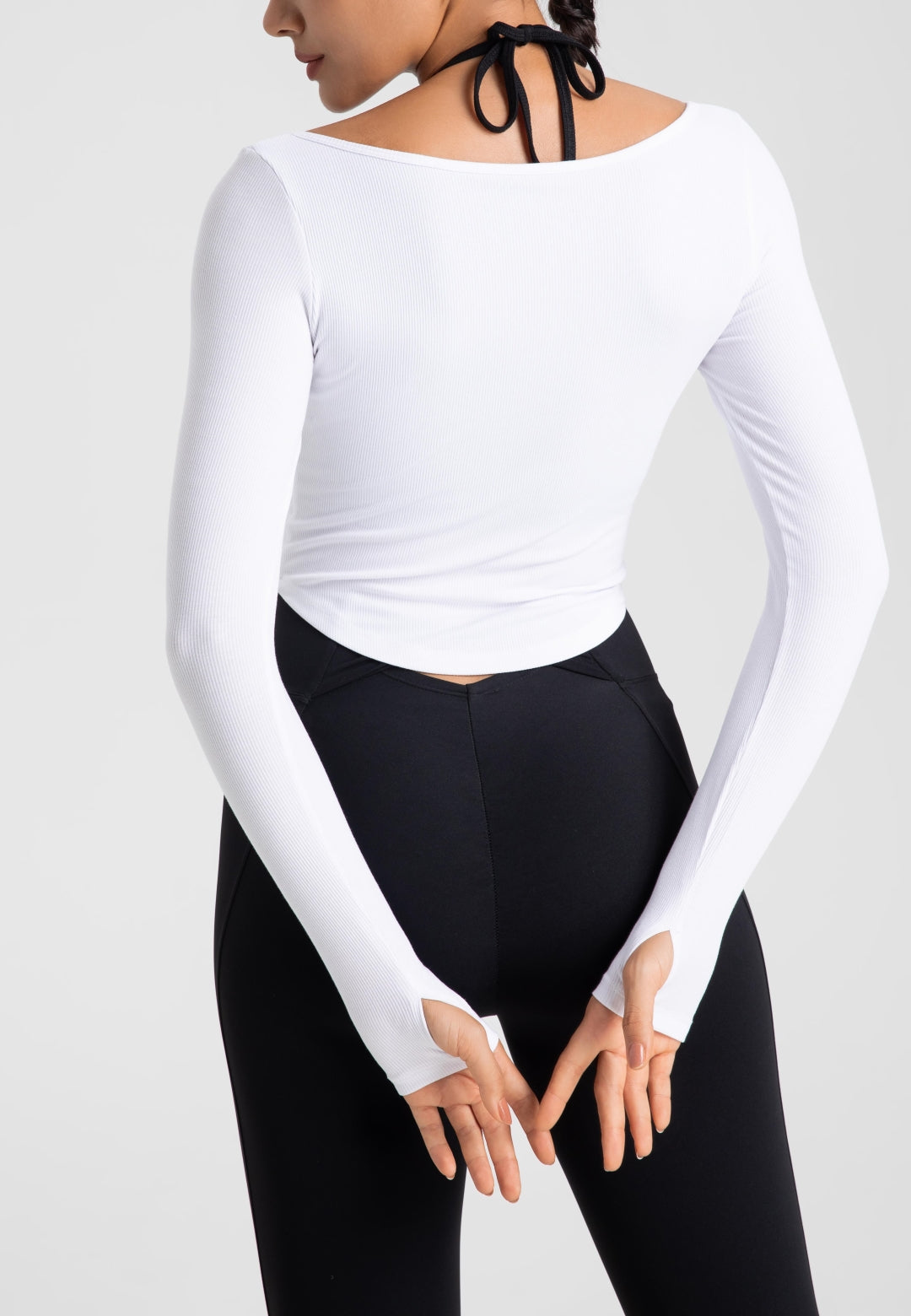 Top corto Henley de doble capa