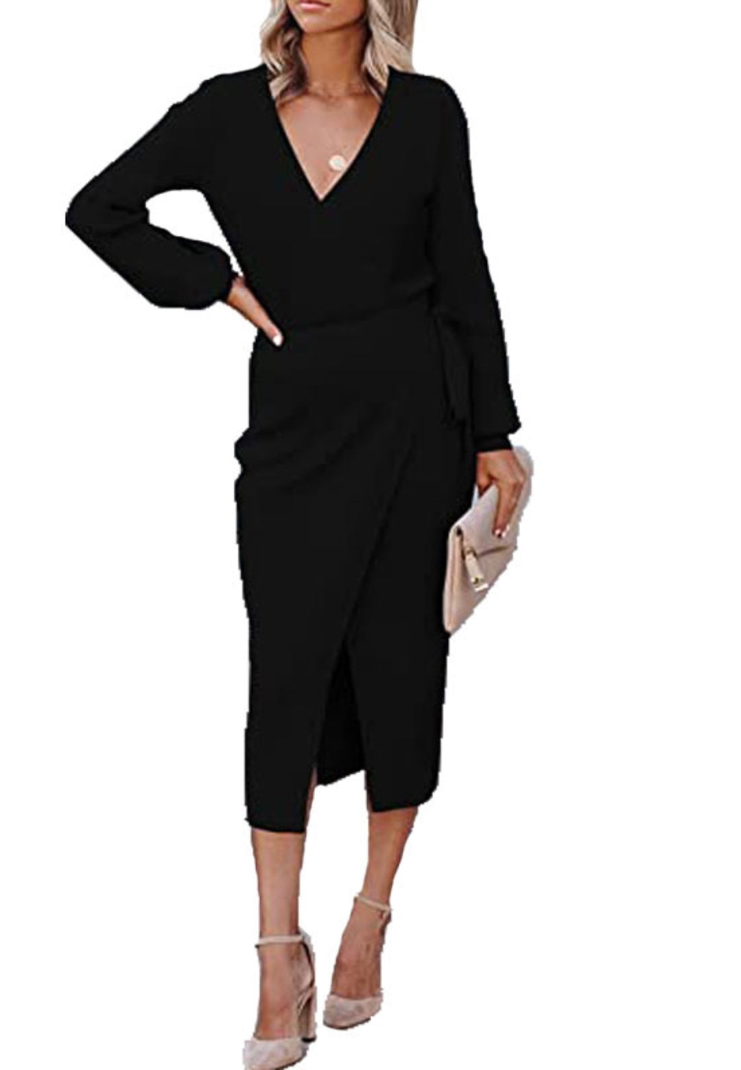 Vestido cruzado con cuello cruzado