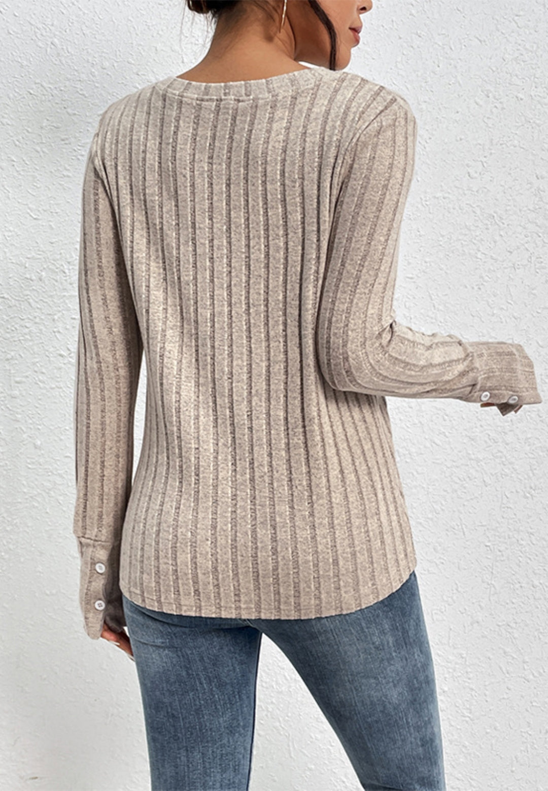 V Neck Lace Detail Knit Sweater