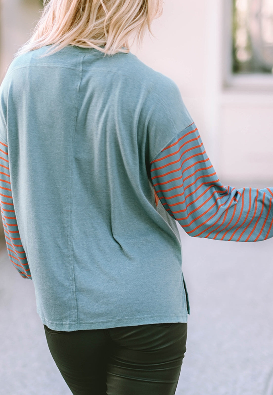 Color Block Striped Long Sleeve Sweater