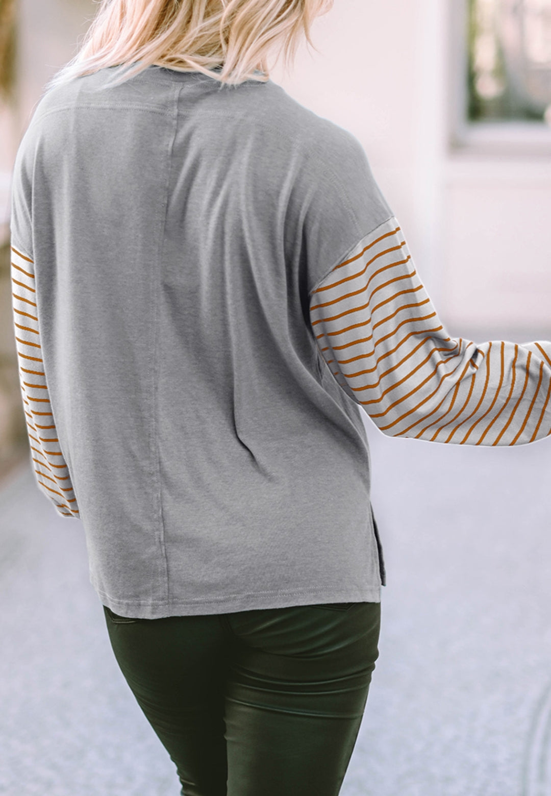 Color Block Striped Long Sleeve Sweater