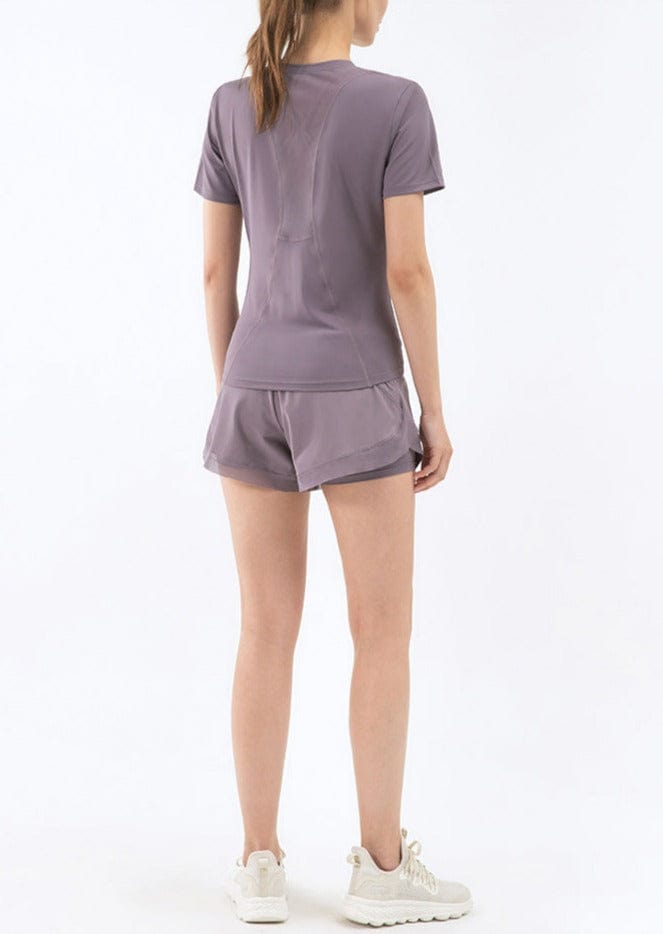Mesh Lace Lined Active Shorts