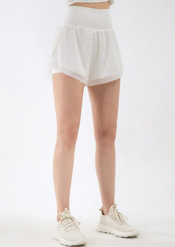 Mesh Lace Lined Active Shorts