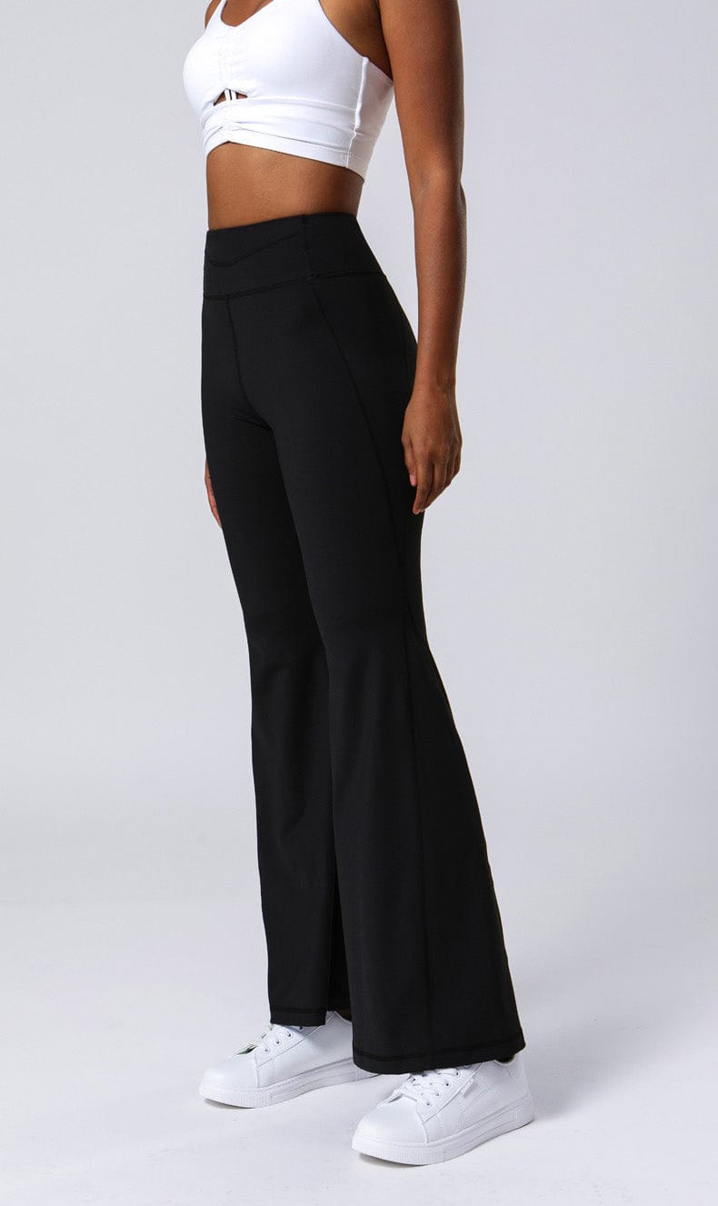 High Waist Flare Pants with Stitching