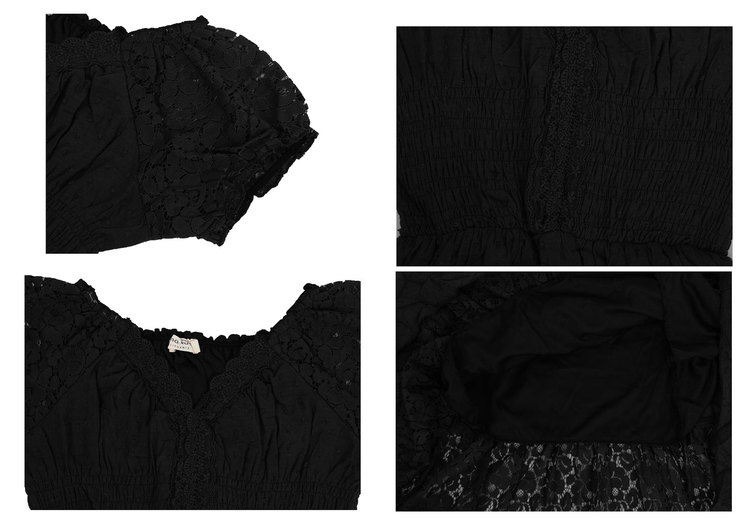 Anna-Kaci Plus Size Renaissance Peasant Medieval Maiden Boho Inspired short Sleeve Lace Flower Trim Dress
