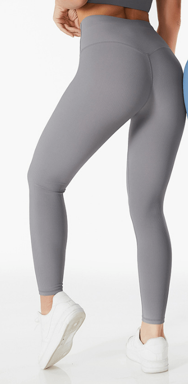 Ribbed High Rise Contouring Lifting Fitness Leggings