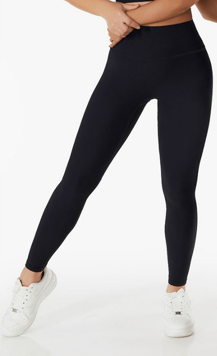 Ribbed High Rise Contouring Lifting Fitness Leggings