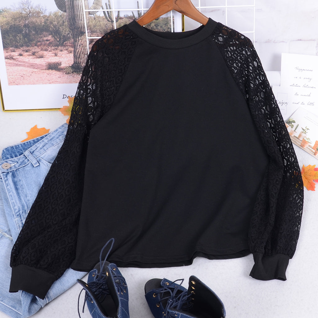 Lace Raglan Fall Pullover