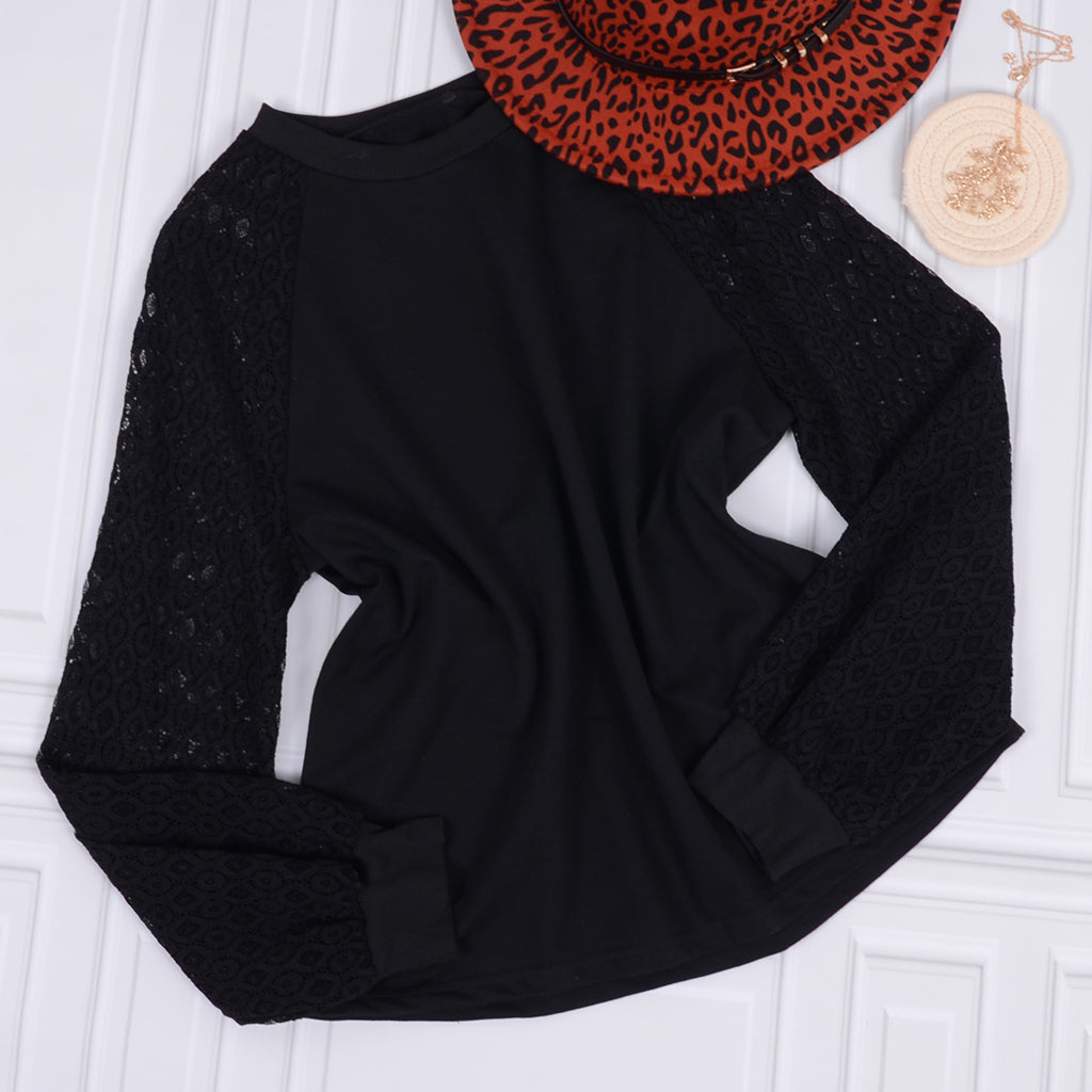 Lace Raglan Fall Pullover