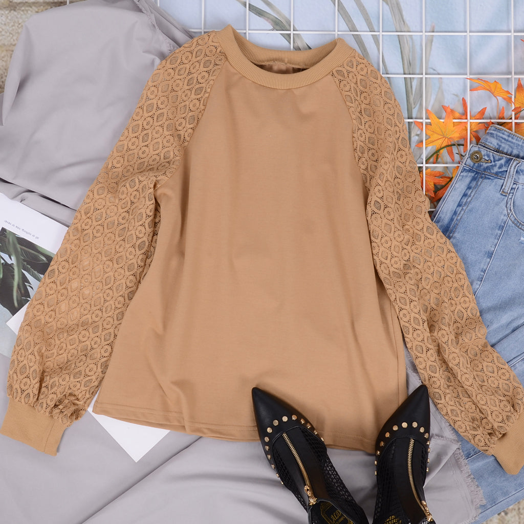 Lace Raglan Fall Pullover