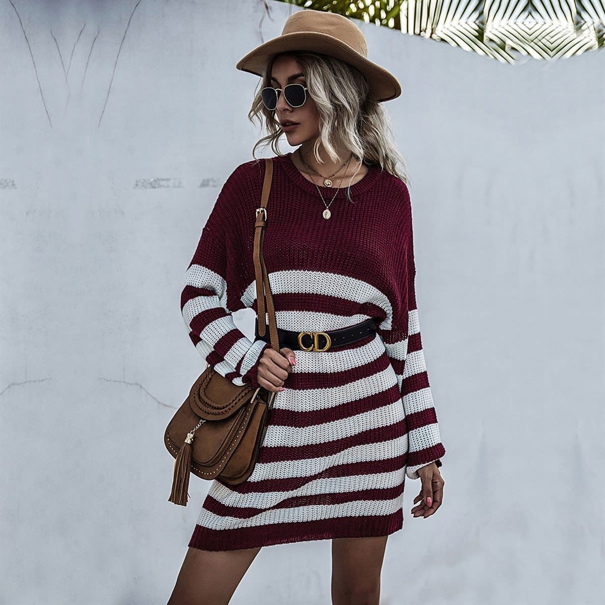 spring sweater dress Midnight Velvet A-Line Dress, Size S, Blue shoulder neck Long sleeves 75% polyester Fluffy Yarn Mini Sweater Dress