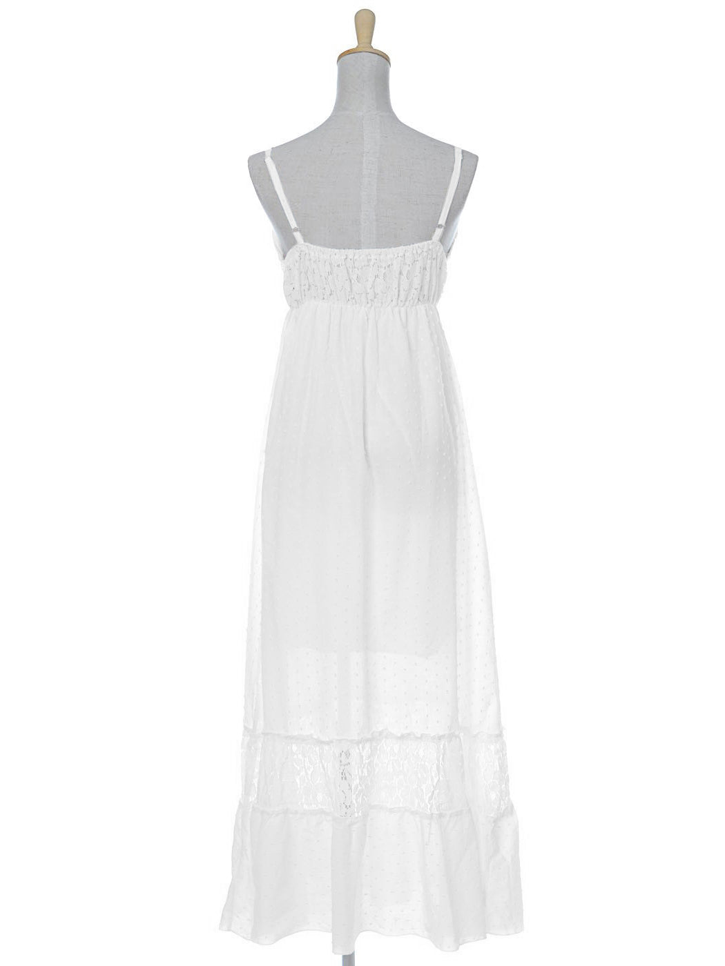 Sweetheart Neckline Clip Dot Lace Maxi Dress