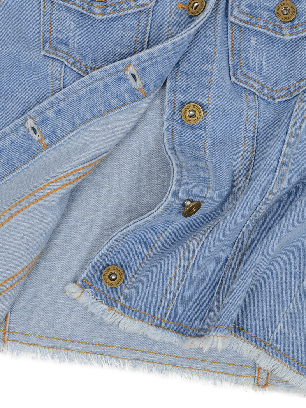Cotton Denim Cropped Vest