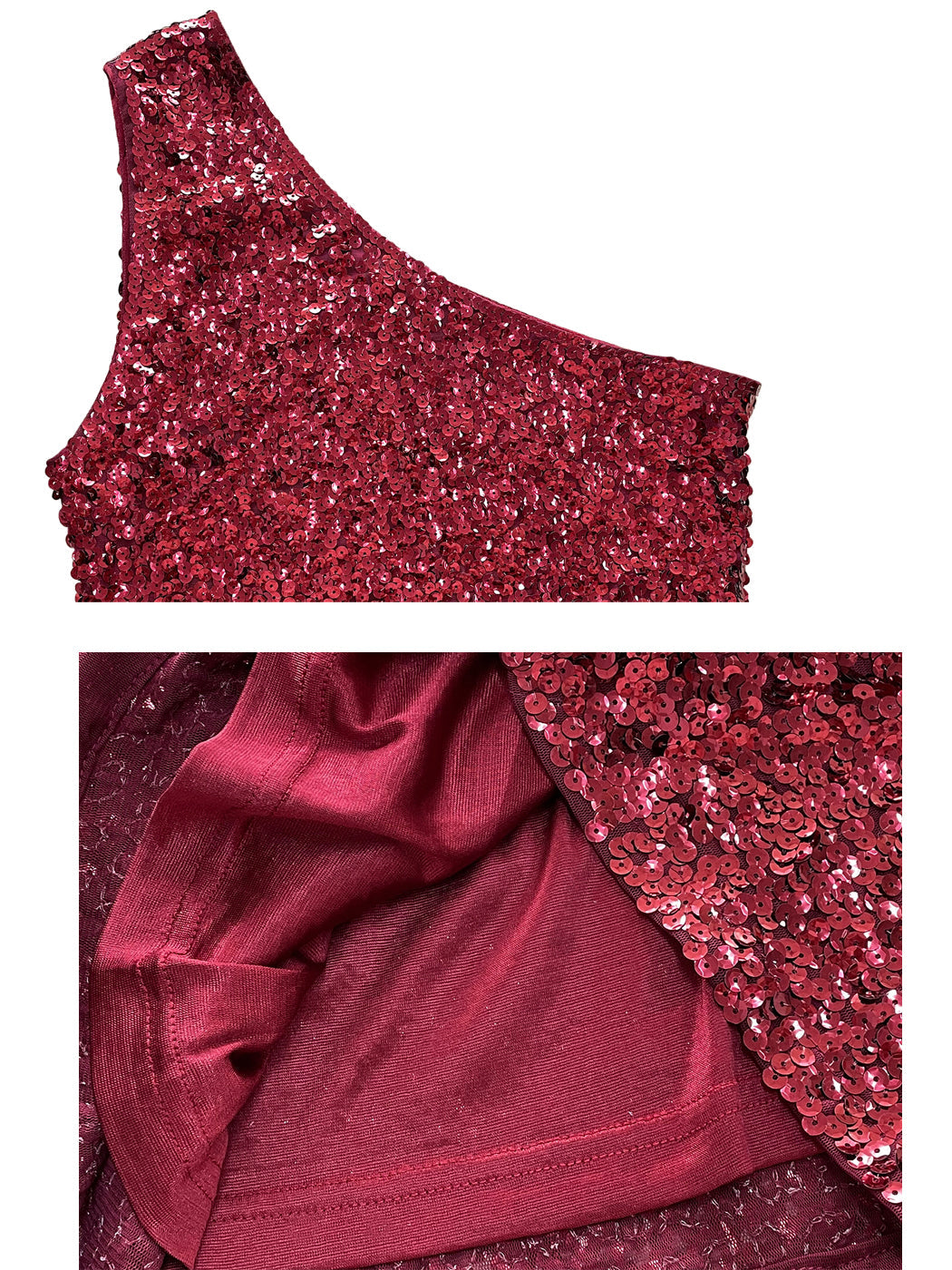 One Shoulder Sequin Mini Dress