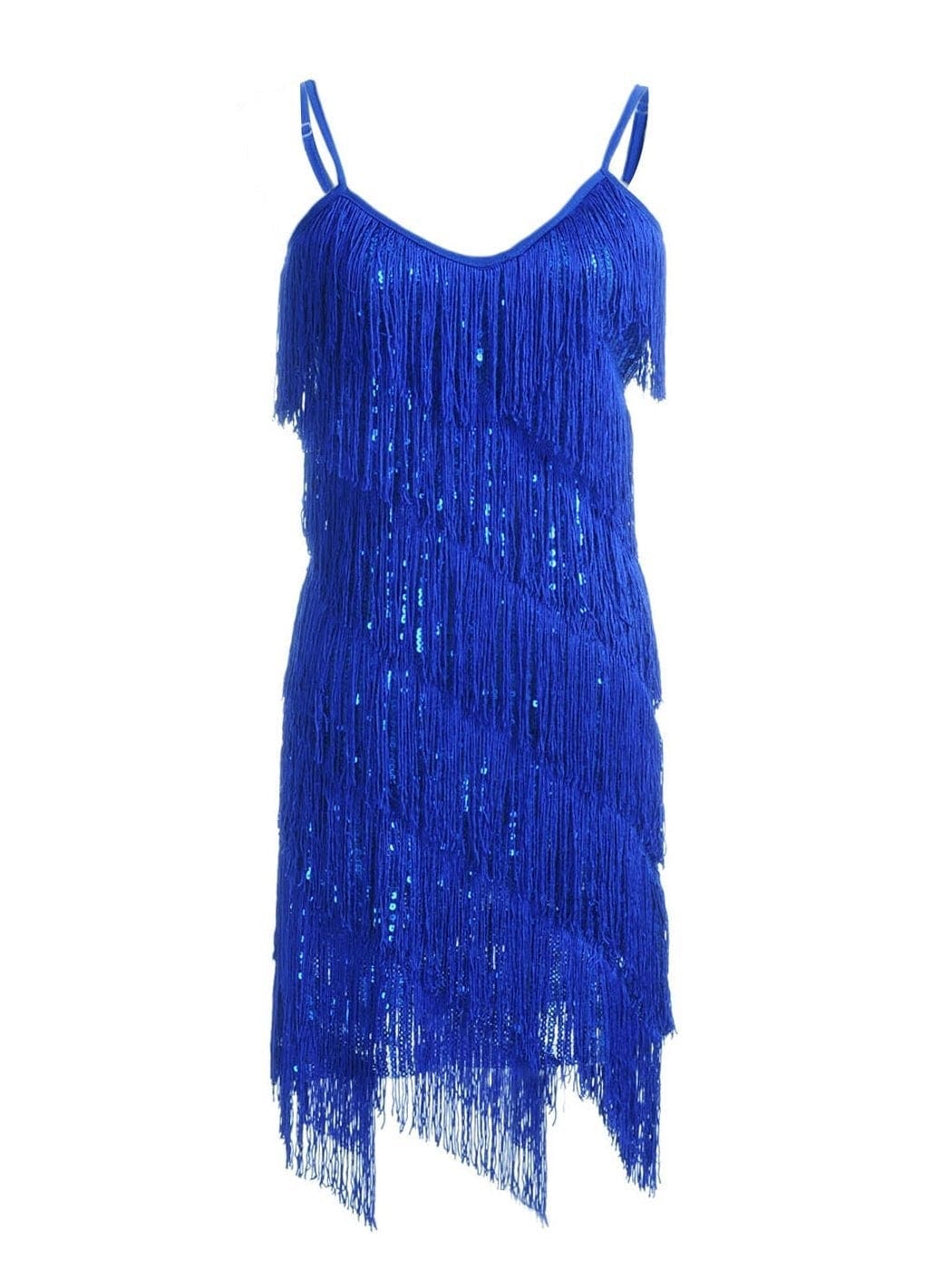 Vestido midi estilo flapper con flecos y lentejuelas