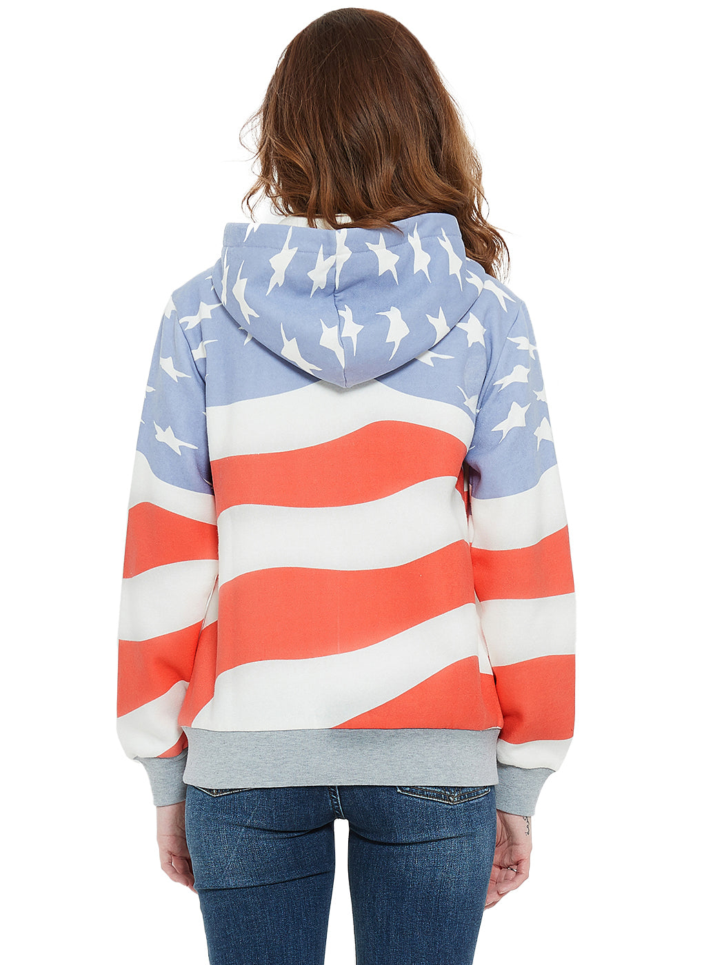 Sudadera con capucha y bandera estadounidense