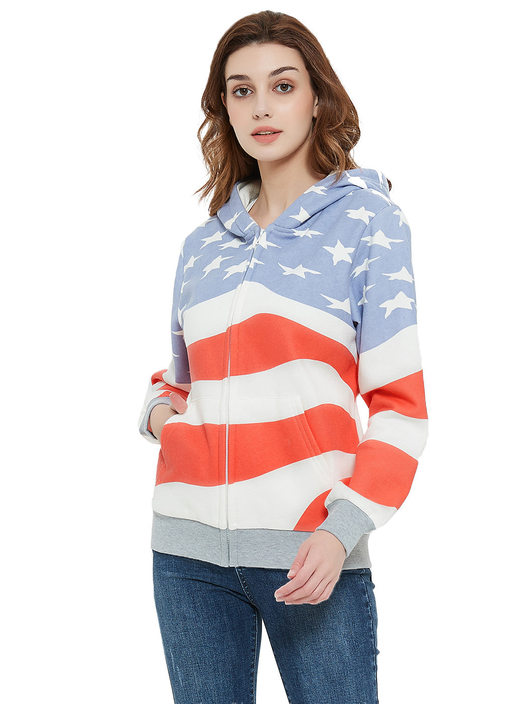 Sudadera con capucha y bandera estadounidense