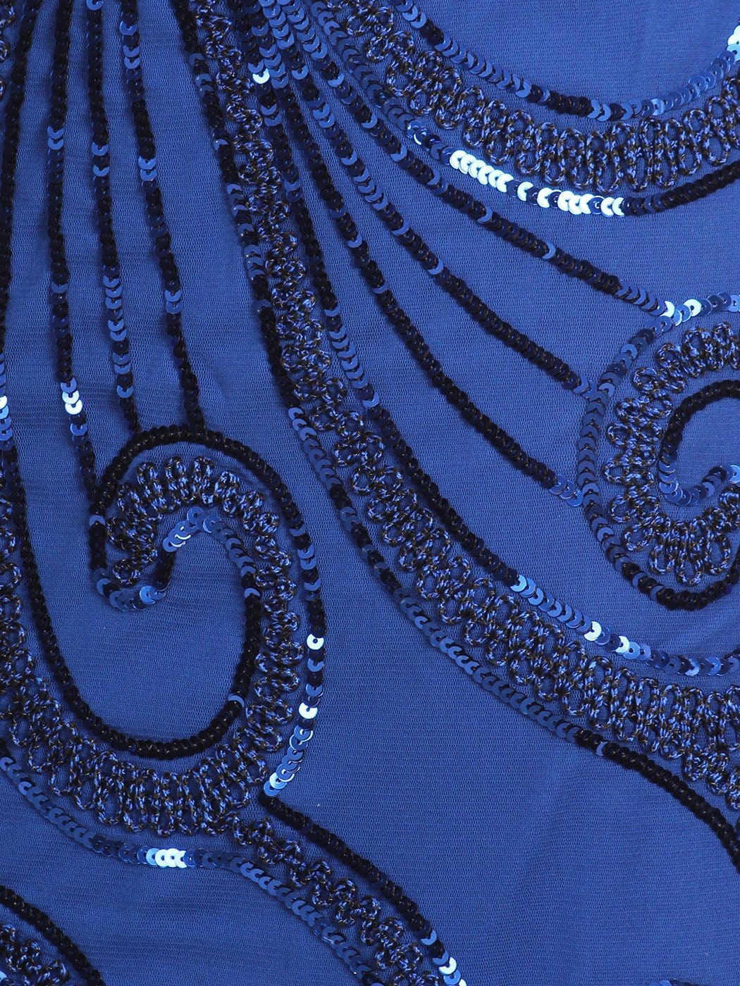 Sleeveless Floral Embroidery Beaded Sequin Dress