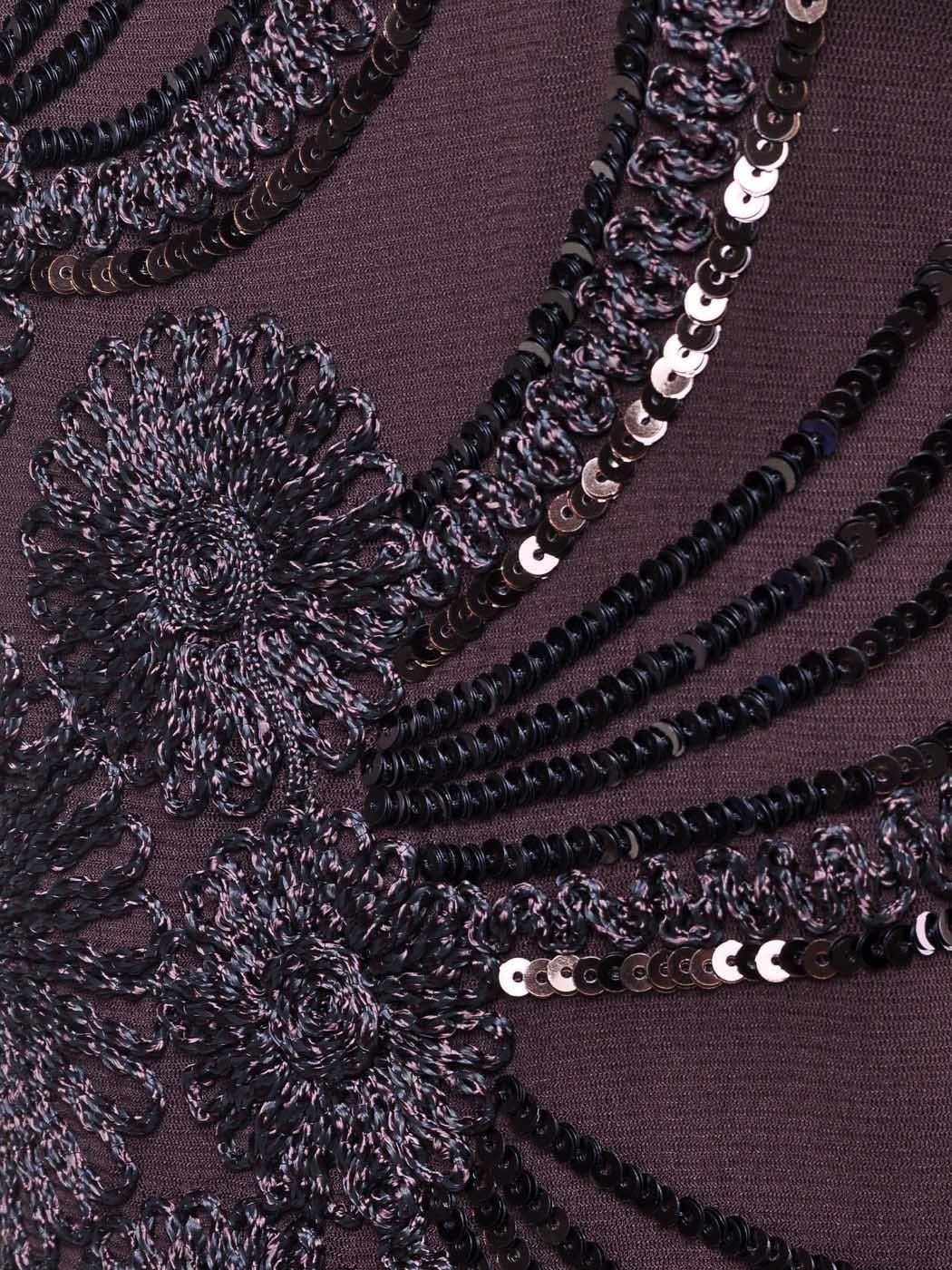 Sleeveless Floral Embroidery Beaded Sequin Dress