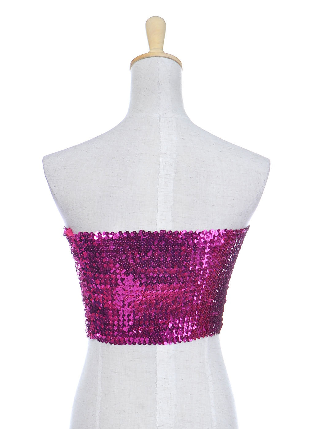 Bandeau sin tirantes con lentejuelas y purpurina