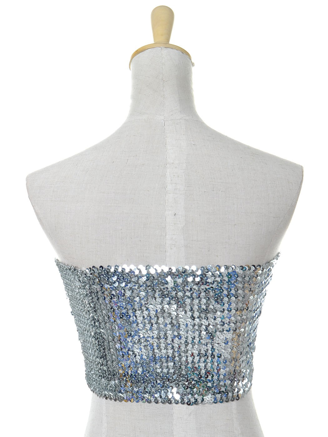 Bandeau sin tirantes con lentejuelas y purpurina