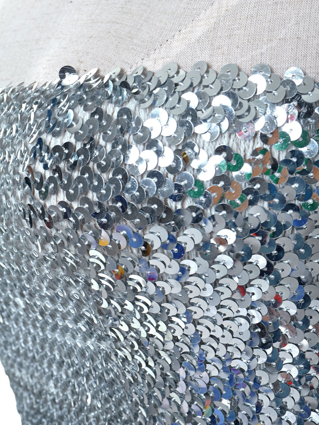 Bandeau sin tirantes con lentejuelas y purpurina