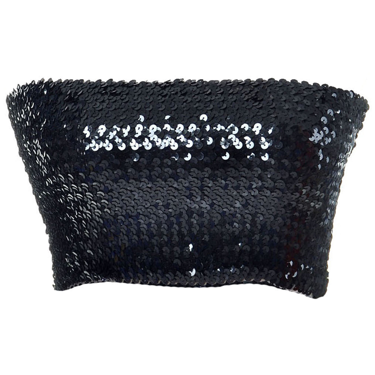 Bandeau sin tirantes con lentejuelas y purpurina