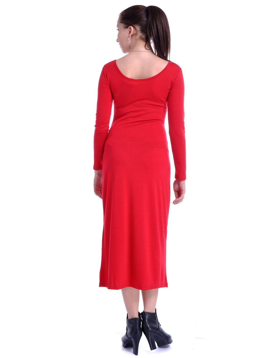 Vestido largo elástico rojo, sencillo pero elegante, inspirado en los años 90