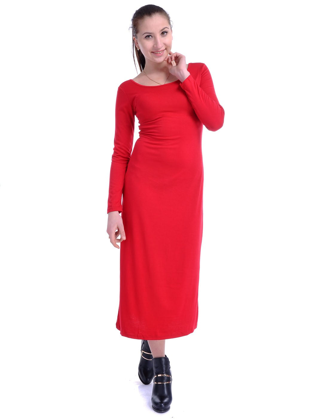 Vestido largo elástico rojo, sencillo pero elegante, inspirado en los años 90