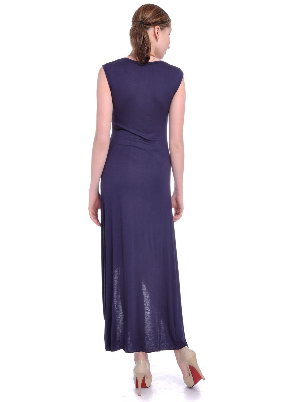 Vestido largo con corte en A y dobladillo irregular alto bajo