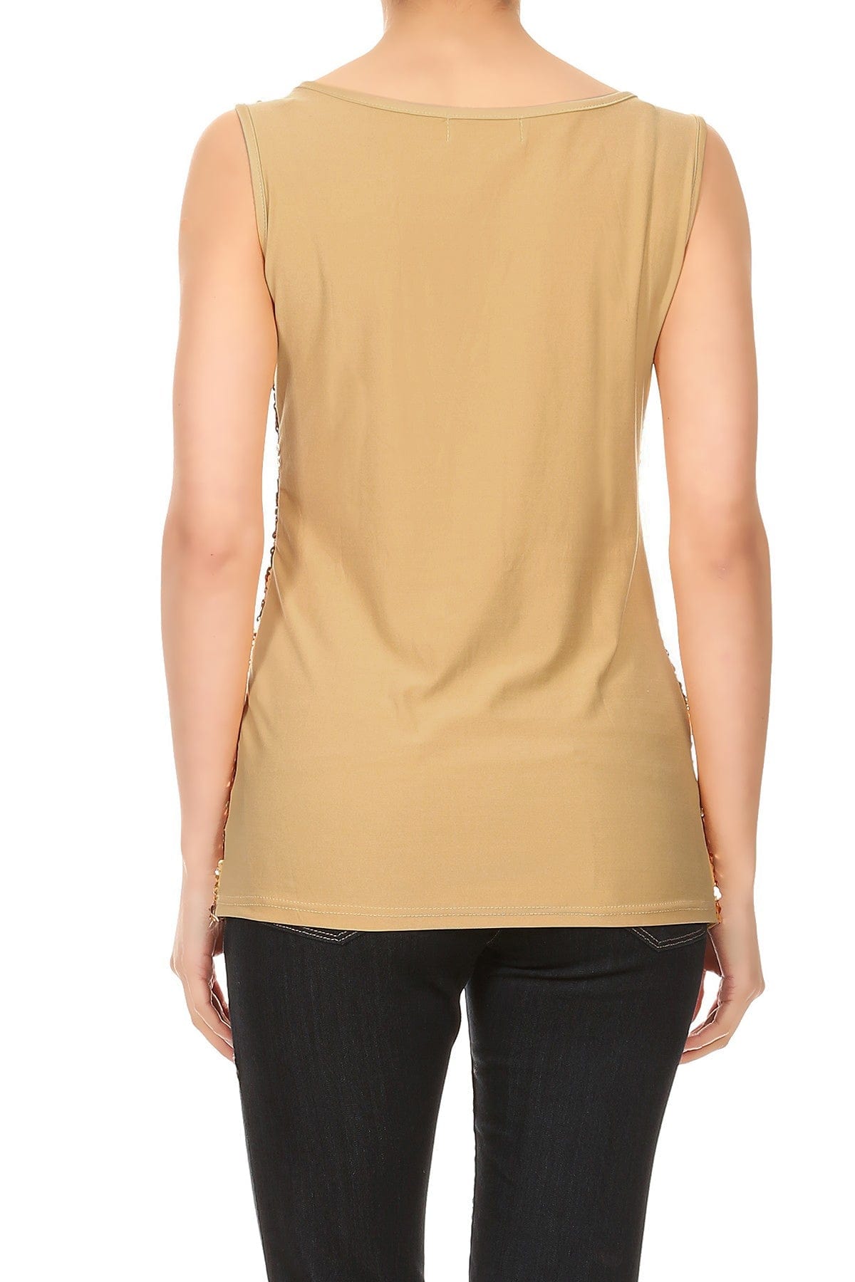 Blusa sin mangas con destellos y brillo