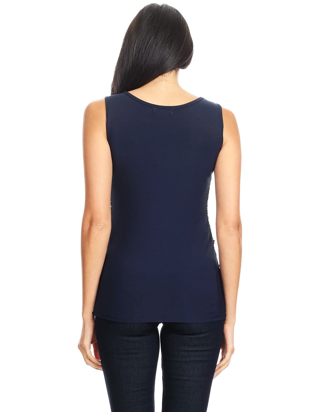 Blusa sin mangas con destellos y brillo