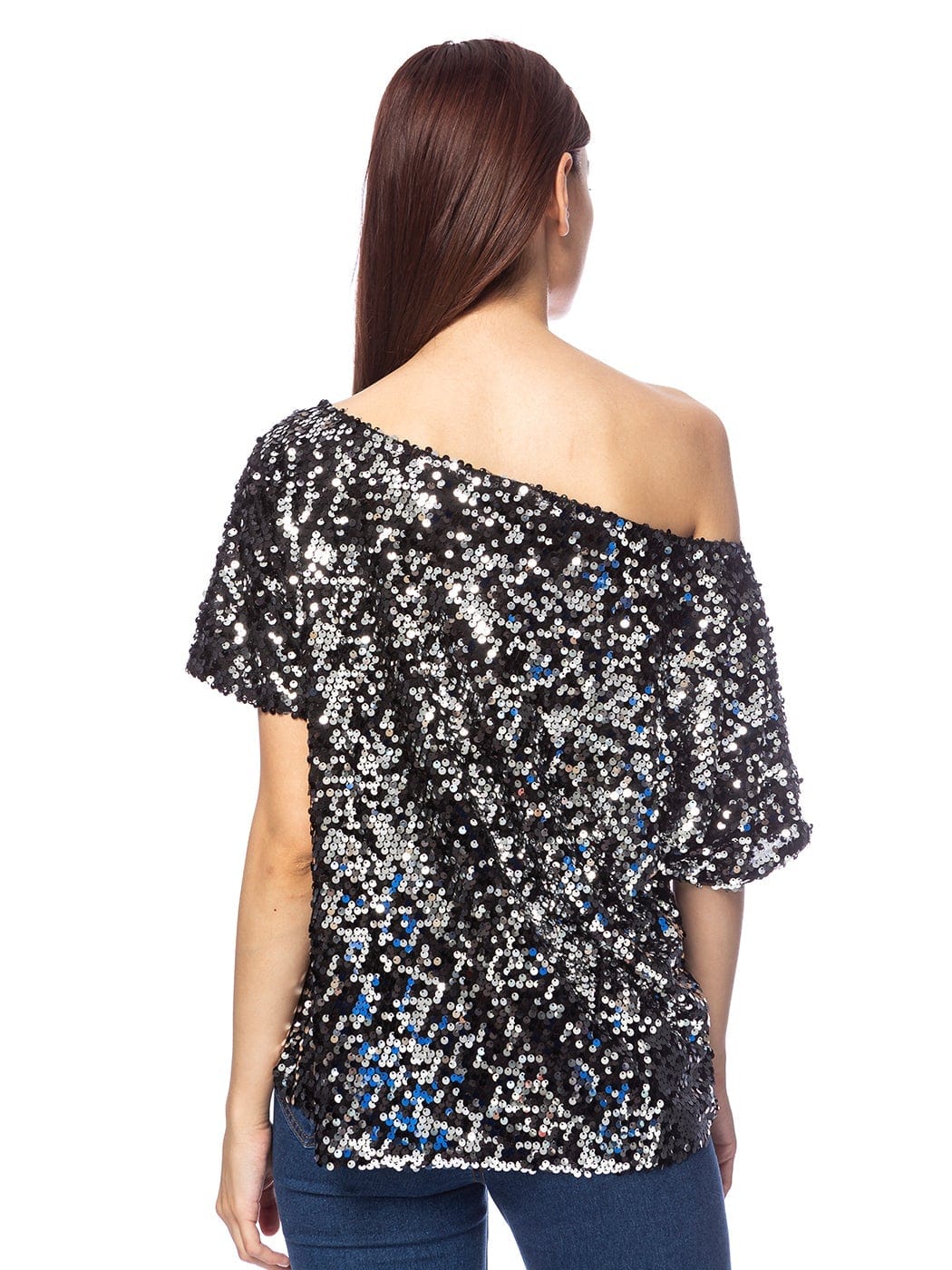 One Shoulder Sequin Top